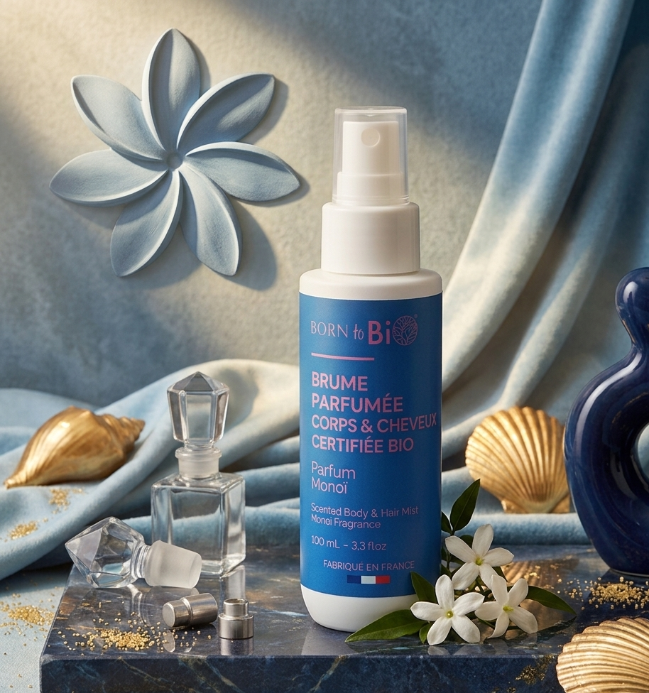 Brume parfumée monoï certifiée bio - Corps et Cheveux - 100 mL