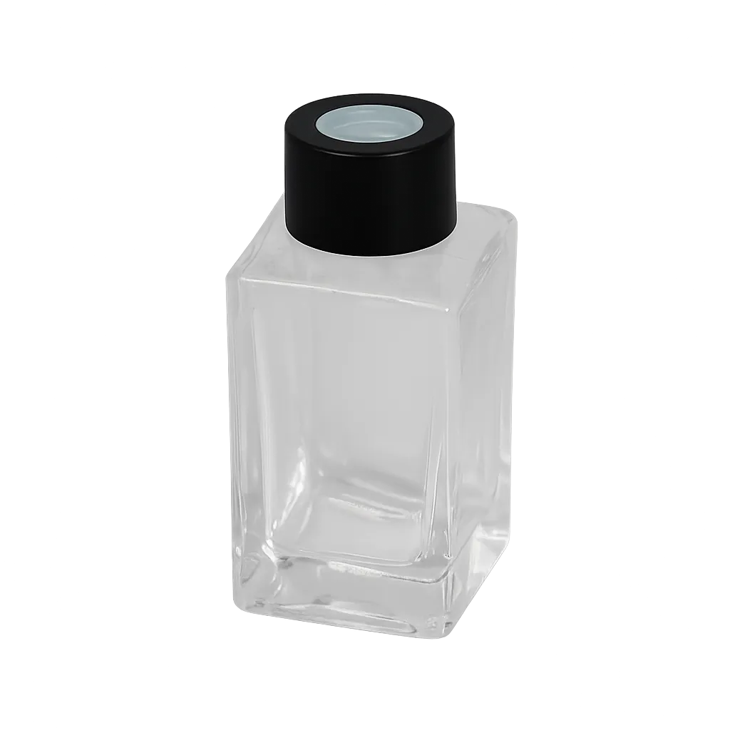 Bouteille en verre - 80 mL - Bouchon Noir