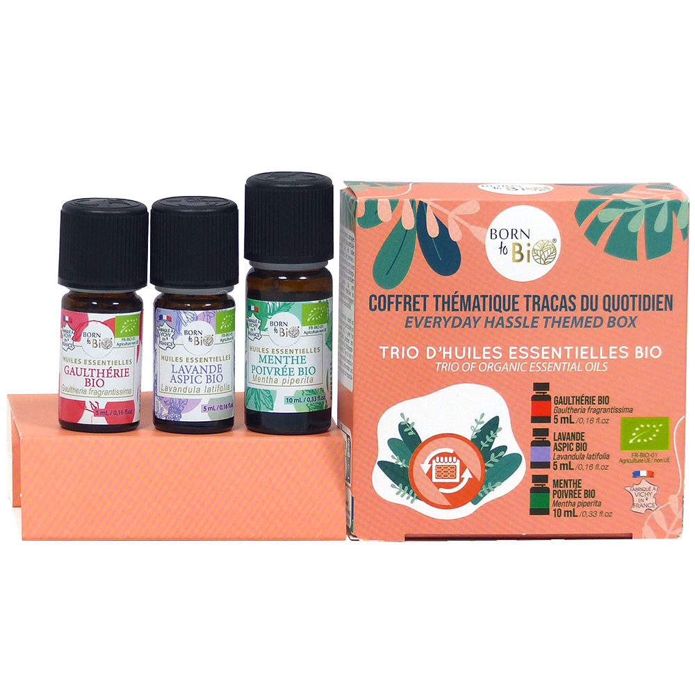 Coffret thématique tracas du quotidien trio d’huiles essentielles bio