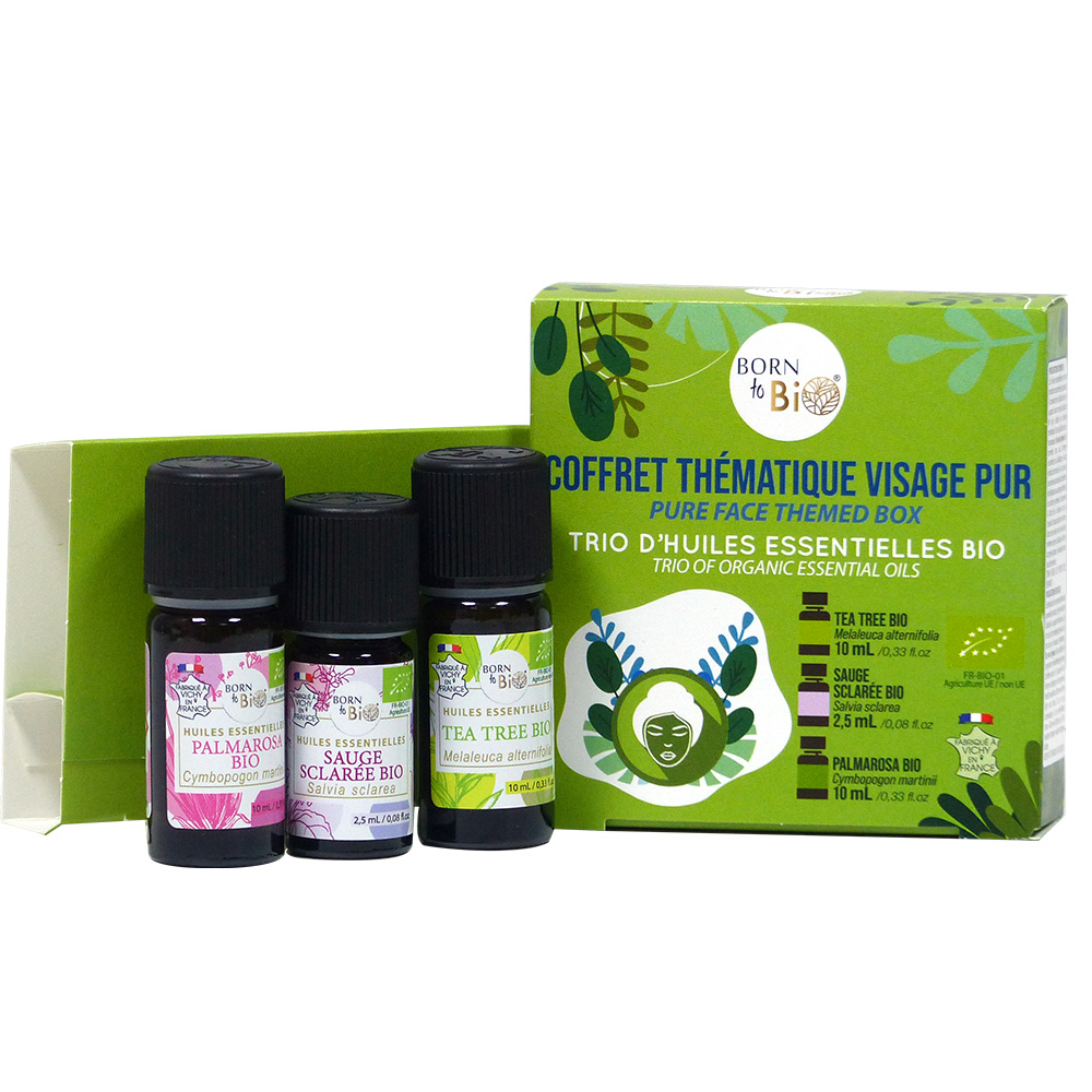 Coffret thématique visage pur trio d’huiles essentielles bio