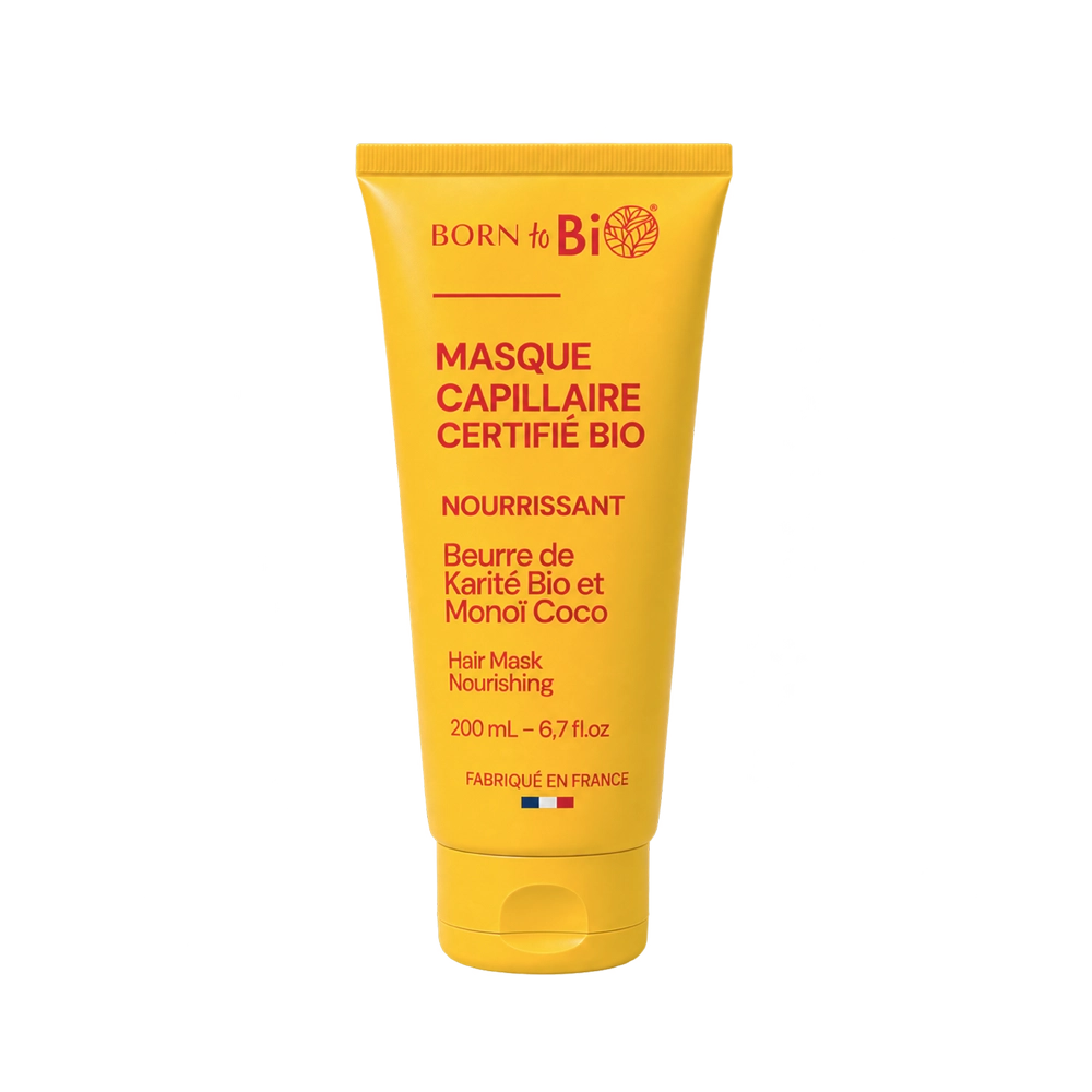 Hair mask, shea butter & monoi, certified organic - 200 mL