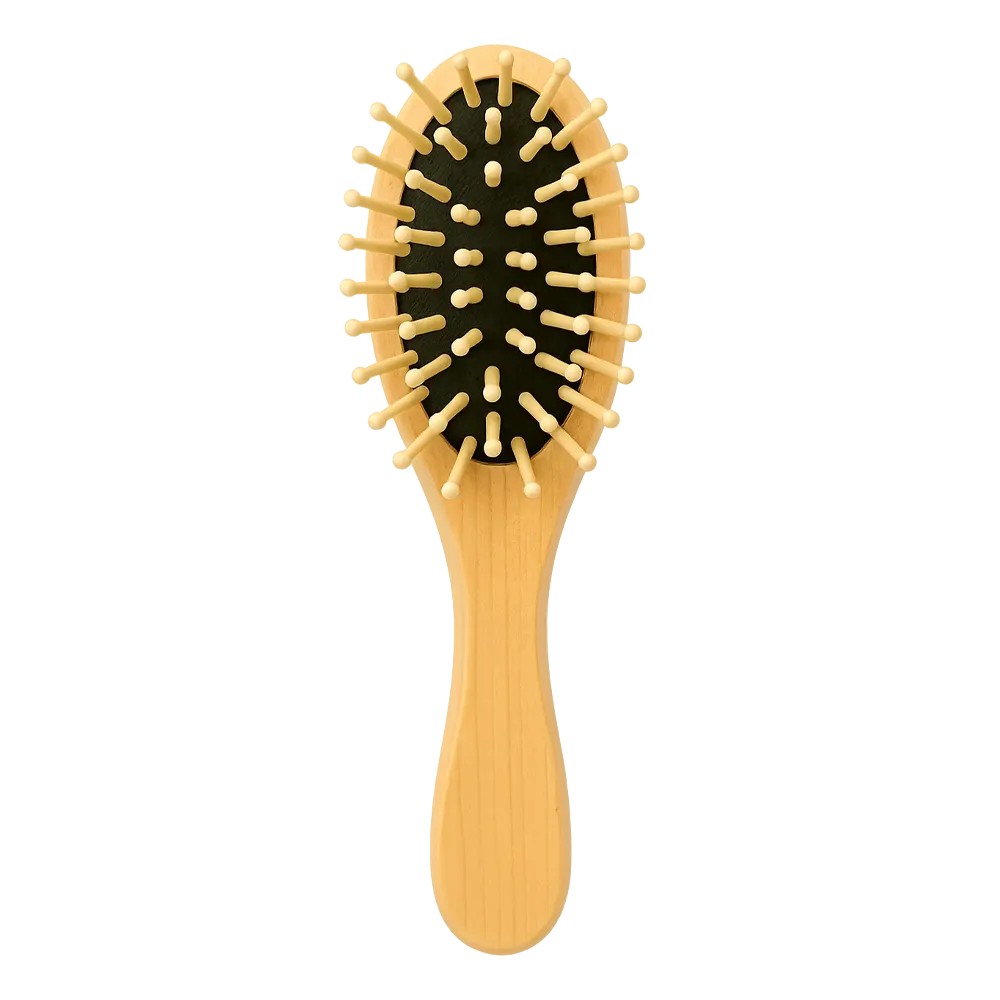 Travel brush, lotus wood with bamboo bristles 17cm