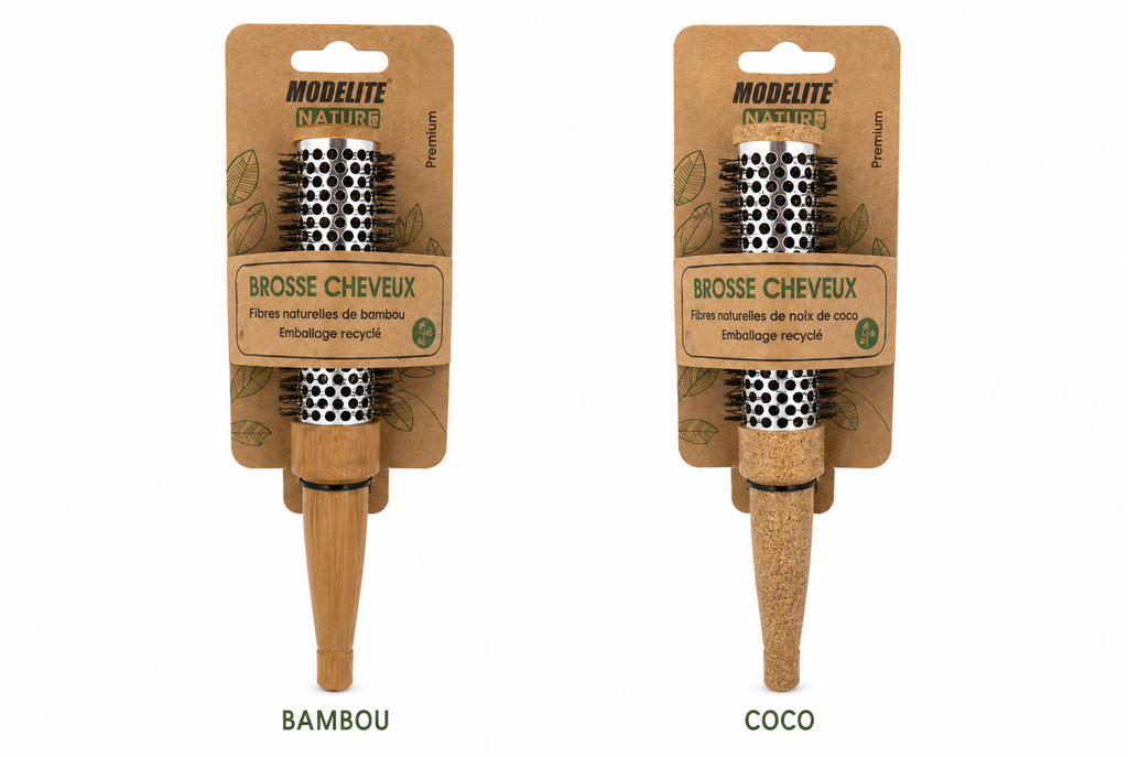 Brosse brushing / fibres de coco et fibres de bambou