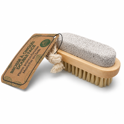 Brosse à ongle double face brosse / pierre ponce manche bambou