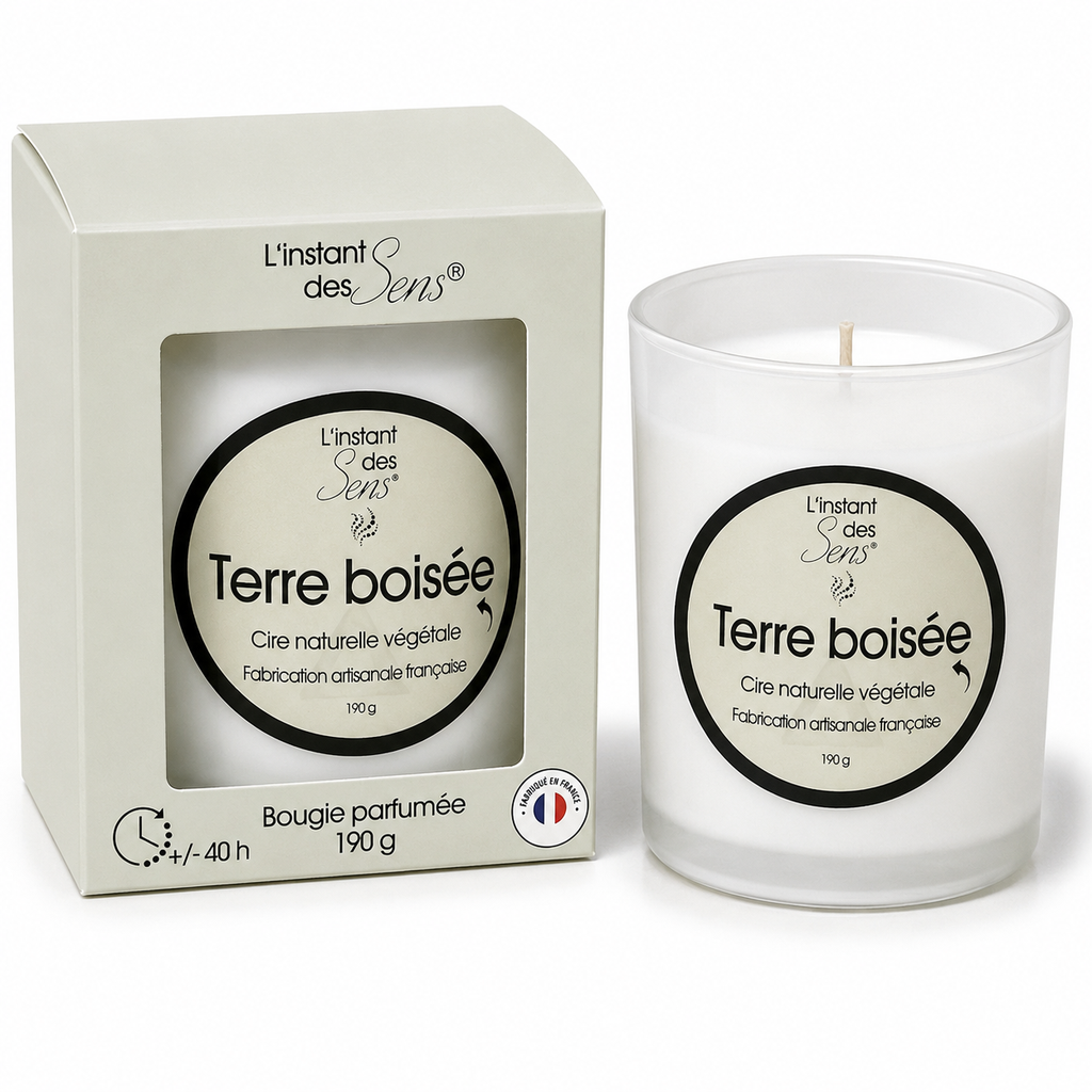 Bougie cire de soja 100% naturelle - Terre Boisée - 190g