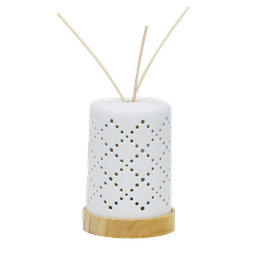 Diffuseur de parfum par capillarité en céramique avec LED - Motif losanges