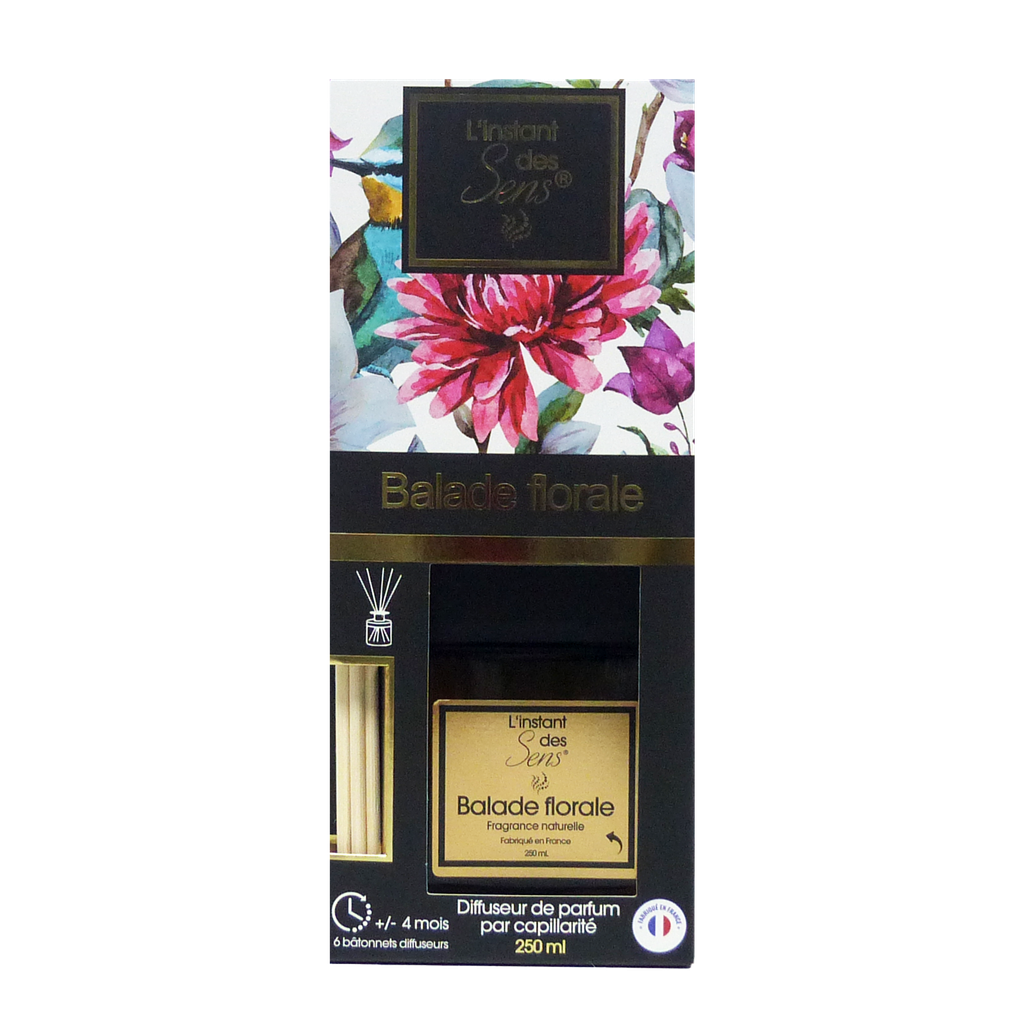 Diffuseur de parfum capillarité 250 mL - Balade Florale