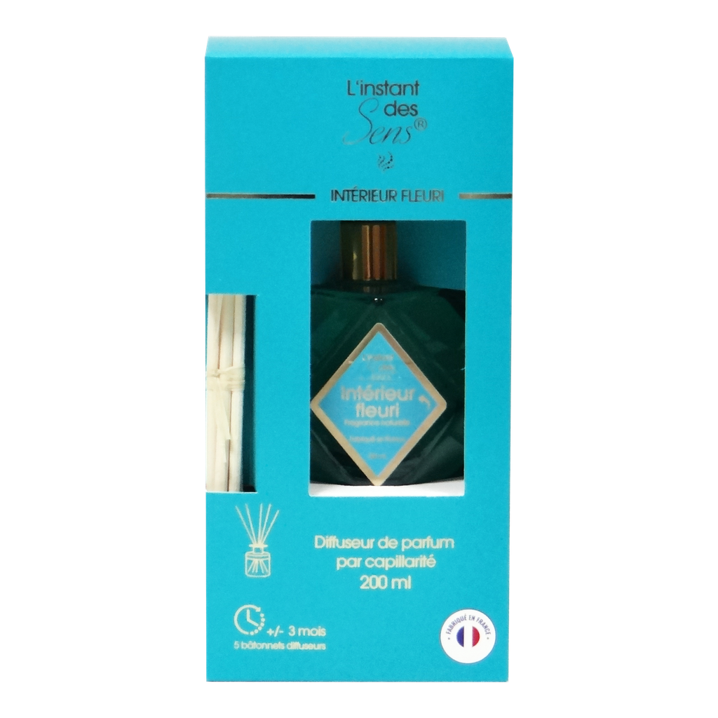 Diffuseur de parfum capillarité 200 mL - Intérieur Fleuri