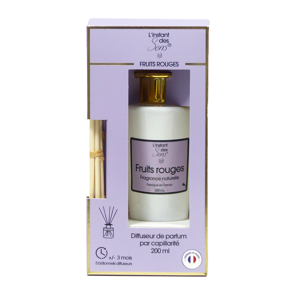 Diffuseur de parfum capillarité 200 mL - Fruits Rouges