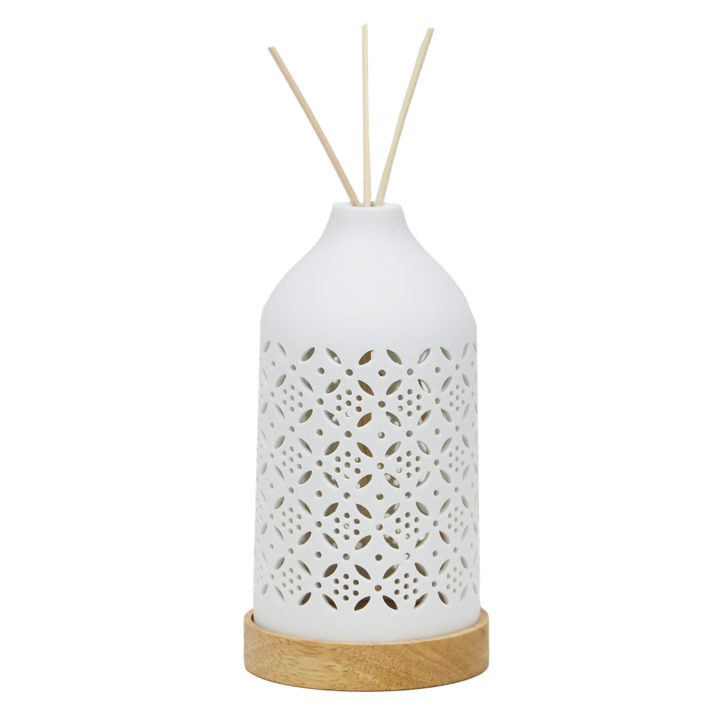 Ceramic reed diffuser with LED light