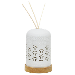 Diffuseur de parfum par capillarité en céramique avec LED - Motif géométrique
