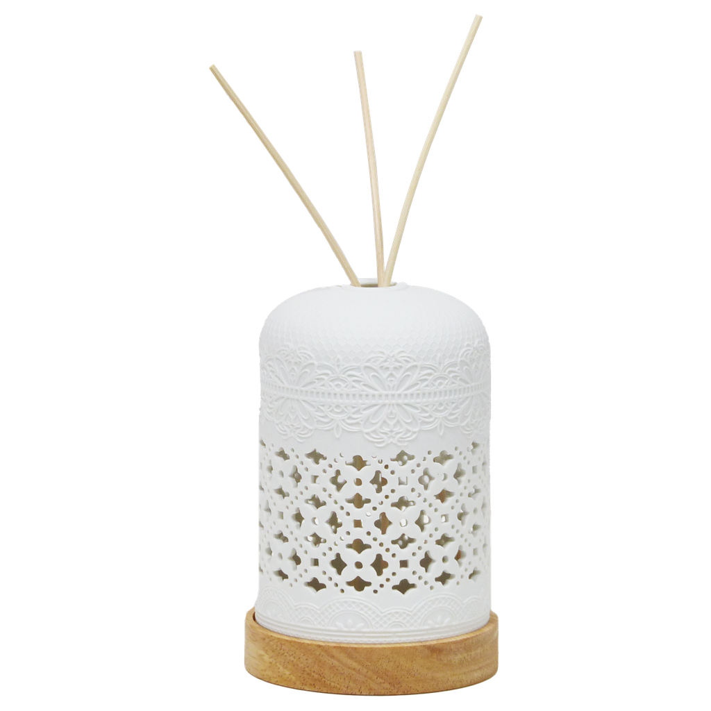 Ceramic reed diffuser with LED light