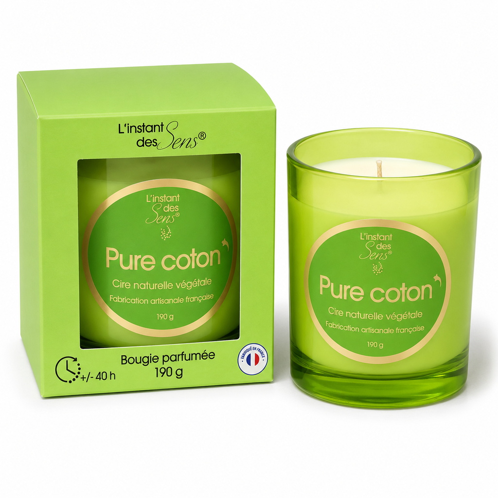 100% natural soy wax candle - Pure Cotton - 190g