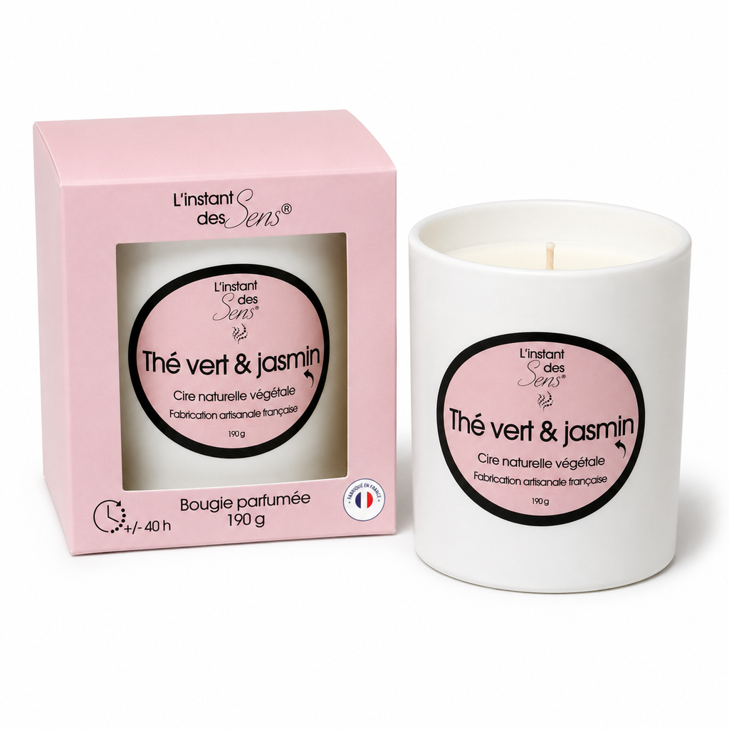 100% natural soy wax candle - Green Tea & Jasmine - 190g