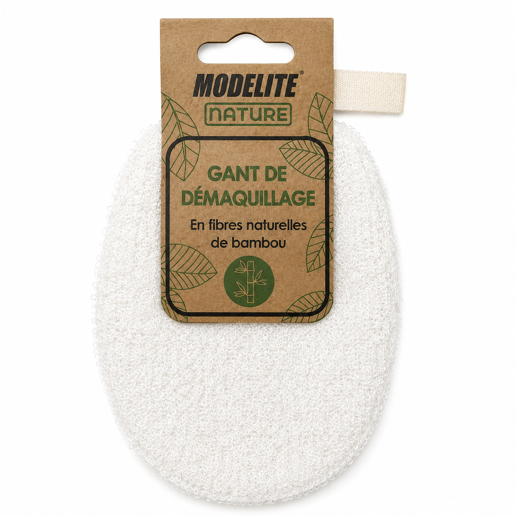 Bamboo fiber makeup remover mitt