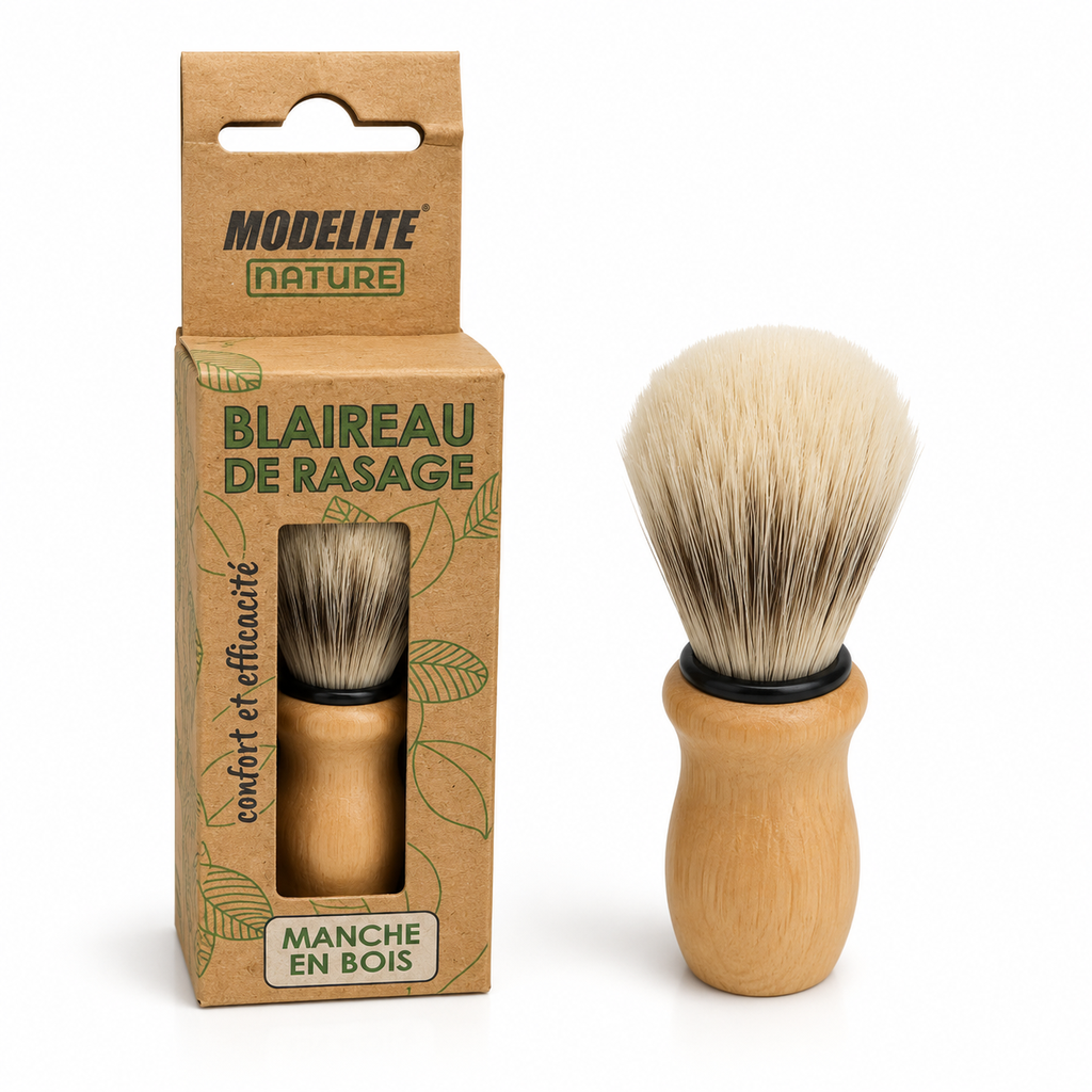 Blaireau de rasage manche bois