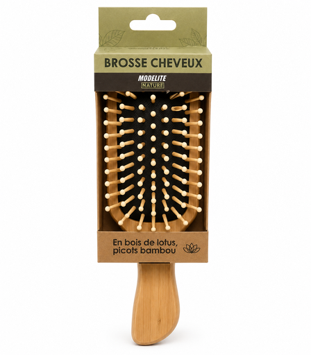 [NAB024] Brosse bois de lotus picots bambou 22 cm