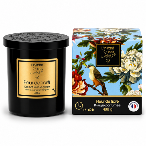 [PDABP0023] Bougie cire de soja 100% naturelle - Fleur de Tiaré - 400g