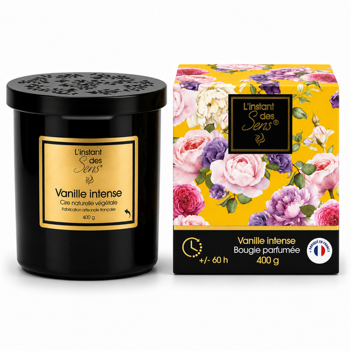 [PDABP0022] Bougie cire de soja 100% naturelle - Vanille Intense - 400g