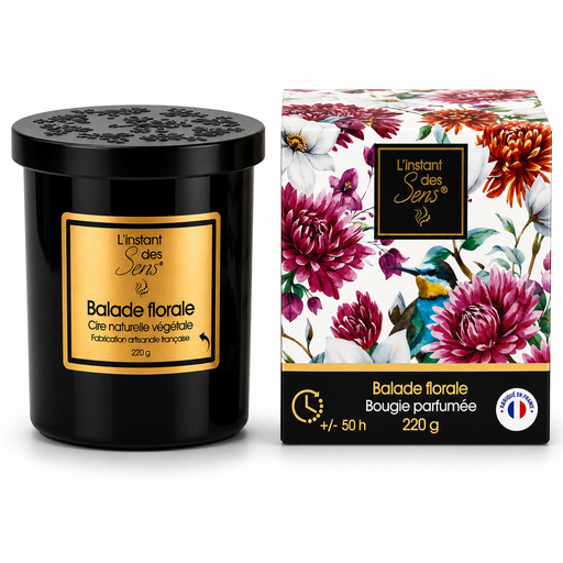 [PDABP0020] Bougie cire de soja 100% naturelle - Balade Florale - 220g