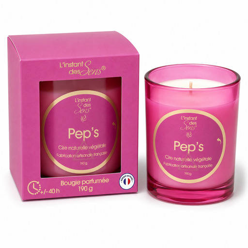 [PDABP0013] Bougie cire de soja 100% naturelle - Pep's - 190g