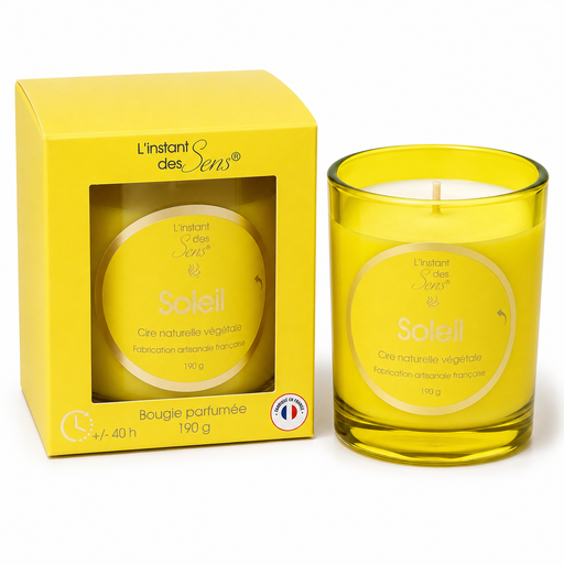 [PDABP0015] Bougie cire de soja 100% naturelle - Soleil - 190g