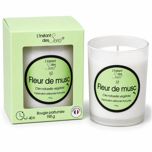 [PDABP0008] Bougie cire de soja 100% naturelle - Fleur de Musc - 190g