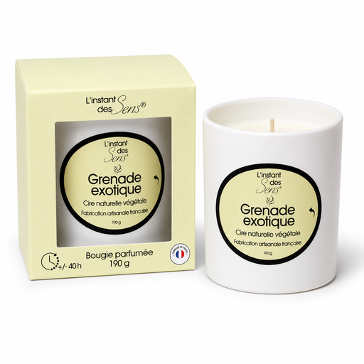 [PDABP0006] Bougie cire de soja 100% naturelle - Grenade Exotique - 190g