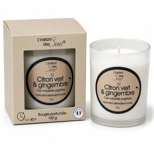 [PDABP0004] 100% natural soy wax candle - Lime & Ginger - 190g