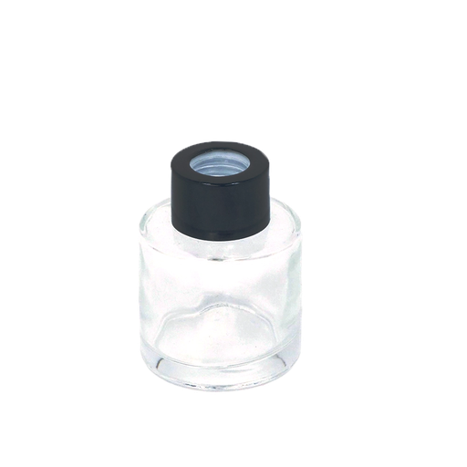 [AROAC0011] Glass bottle - 50 mL - Black Cap